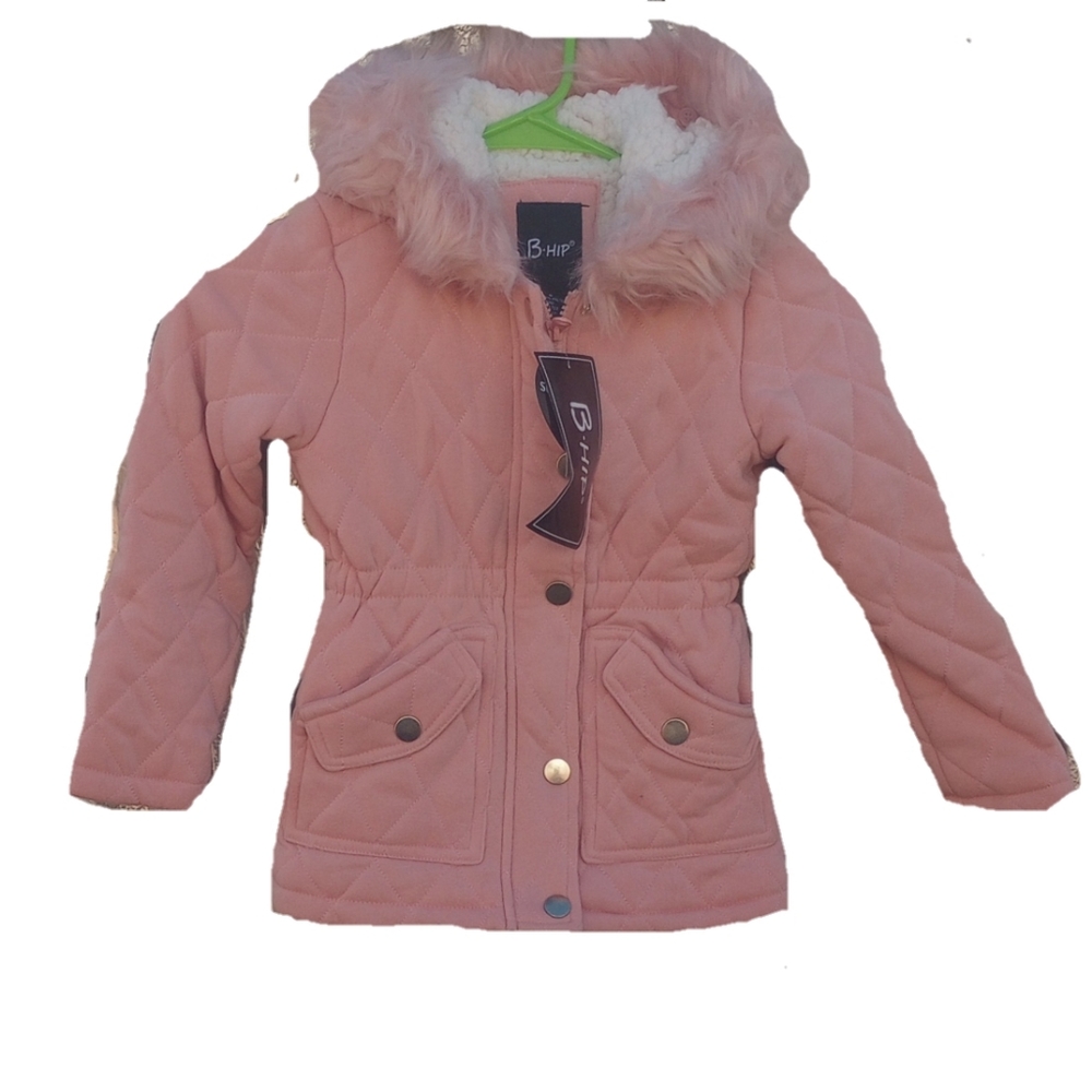 NWT Girl's BHip Pink Quilted Fleece Jacket